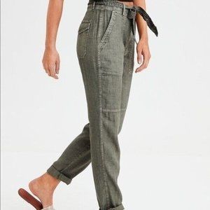 AMERICAN EAGLE OUTFITTERS High Waist Linen Tie Waist Pants Size 0